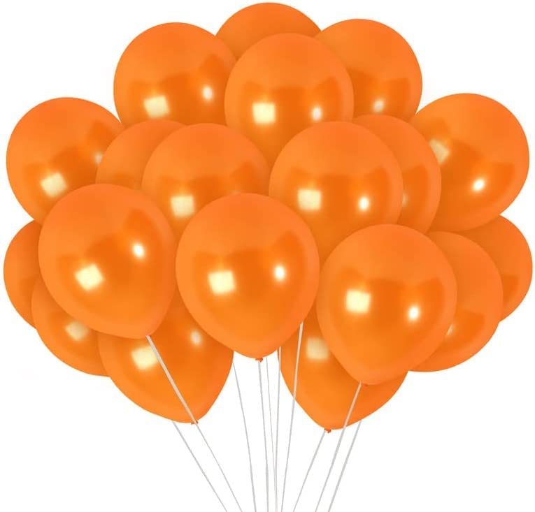 Vail Creations Made in India 12 inch HD Metallic Finish Balloons for Birthday/Anniversary Party Decoration… (Orange, Pack of 50) - Image 4