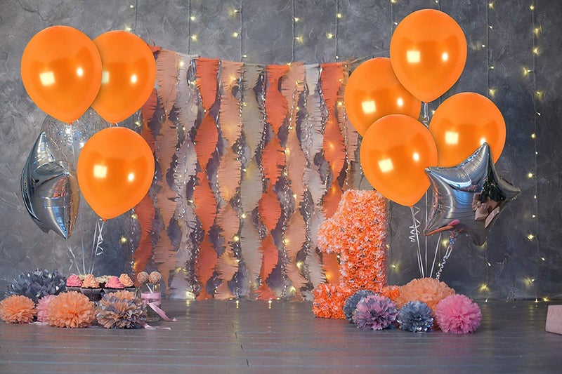 Vail Creations Made in India 12 inch HD Metallic Finish Balloons for Birthday/Anniversary Party Decoration… (Orange, Pack of 50) - Image 2