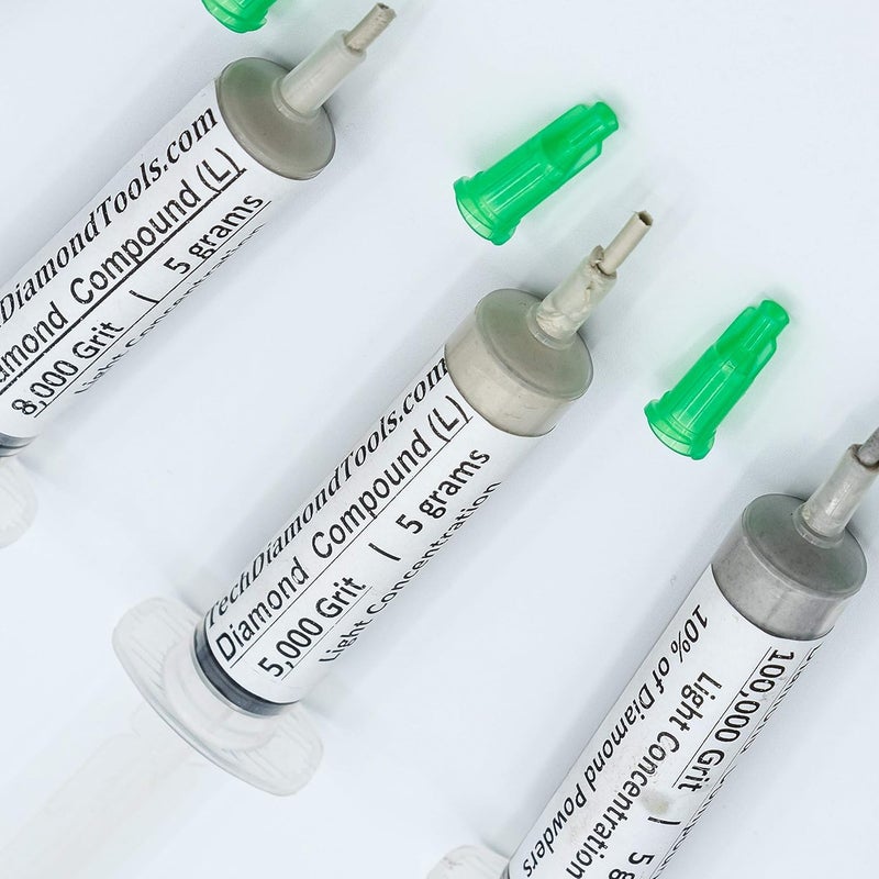 TechDiamondTools Diamond Polishing Compound Kit of 5 Polishing Paste USA Made 5000 8000 14000 50000 100000 Grit for Marble Glass Metal Rock Jewelry Resin Silver Gemstone with 10% of Diamond Powder - Image 3