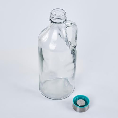 TAGROCK Clear Airtight Glass Milk, Juice & Water Bottle with Leak Proof Lid for Refrigerator, Set of 2, 1000ml (Transparent) - Image 3