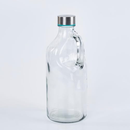 TAGROCK Clear Airtight Glass Milk, Juice & Water Bottle with Leak Proof Lid for Refrigerator, Set of 2, 1000ml (Transparent) - Image 2