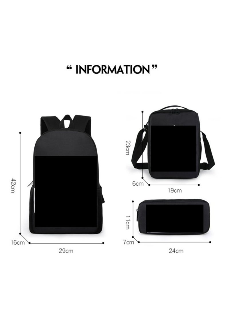 JURASSIC WORLD - New Jurassic Park Dinosaur Three piece Set with Large Capacity Backpack, Student School Bag, Lunch Bag, Pen Bag - Image 1