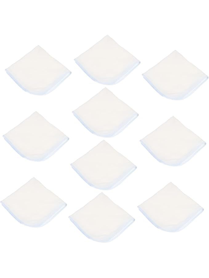 Blue Cotton Gauze Handkerchiefs Soft Absorbent Saliva Bibs Face Towels Multipurpose - Image 1