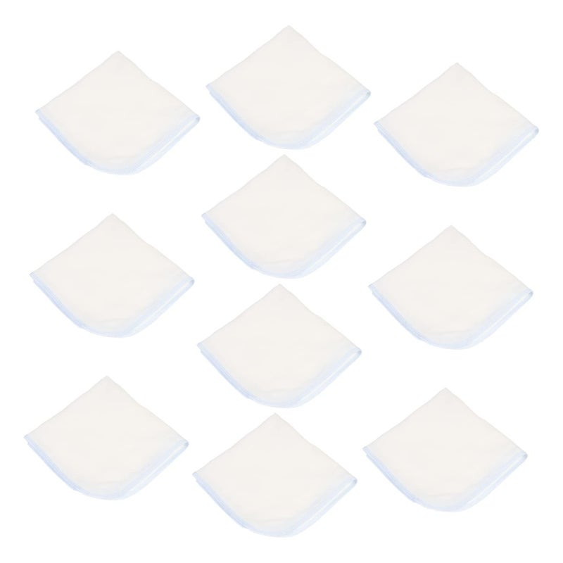 Blue Cotton Gauze Handkerchiefs Soft Absorbent Saliva Bibs Face Towels Multipurpose - Image 2
