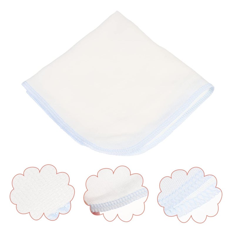 Blue Cotton Gauze Handkerchiefs Soft Absorbent Saliva Bibs Face Towels Multipurpose - Image 5