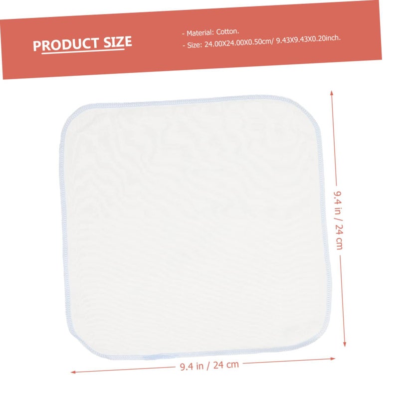 Blue Cotton Gauze Handkerchiefs Soft Absorbent Saliva Bibs Face Towels Multipurpose - Image 3