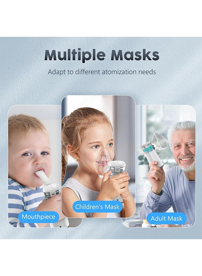 Portable Nebulizer Machine with 2 Adjustable Modes, Efficiency&Quiet, 3 Masks,USB-C Rechargeable Mesh Nebulizer for Adults and Kids, Travel and Household Use,Electric Handheld Inhaler for Breathing Problems (Green)