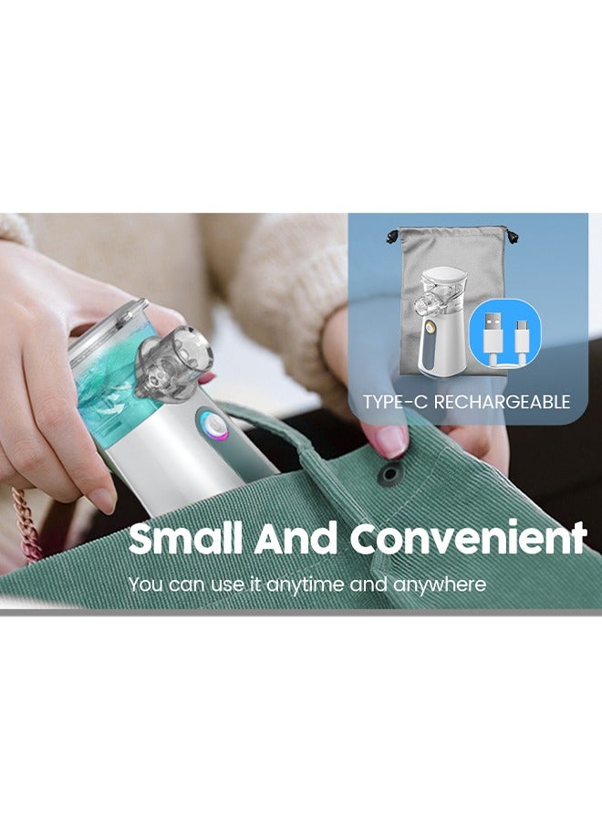 Portable Nebulizer Machine with 2 Adjustable Modes, Efficiency&Quiet, 3 Masks,USB-C Rechargeable Mesh Nebulizer for Adults and Kids, Travel and Household Use,Electric Handheld Inhaler for Breathing Problems (Green)
