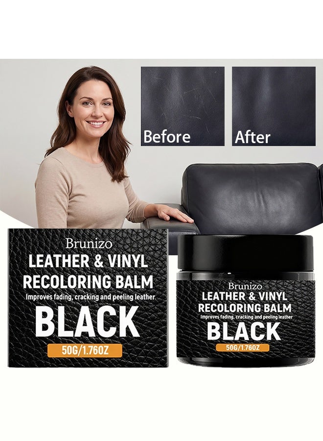 Brunizo Leather Care Cream - Daily Use for Maintaining Leather Furniture, Car Seats, Cleaning and Polishing - 50g - Image 1
