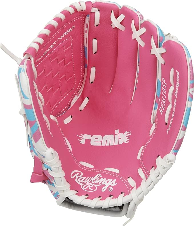 Rawlings رولينغز | قفاز بيسبول ت-بول والشباب ريمكس | رمي باليد اليمنى | 10.5" | وردي - Image 3