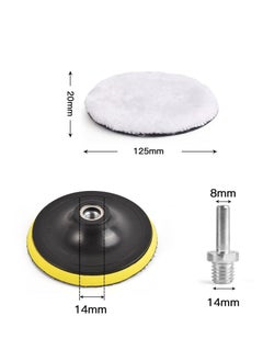 Y&D 7 Pcs 5 Inch Polishing Buffing Wheel for Drill Wool Pads, 125mm Pads Woolen Waxing Kits with M14 Buffer Adapter  - Image 2