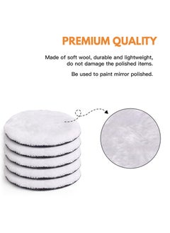 Y&D 7 Pcs 5 Inch Polishing Buffing Wheel for Drill Wool Pads, 125mm Pads Woolen Waxing Kits with M14 Buffer Adapter  - Image 3