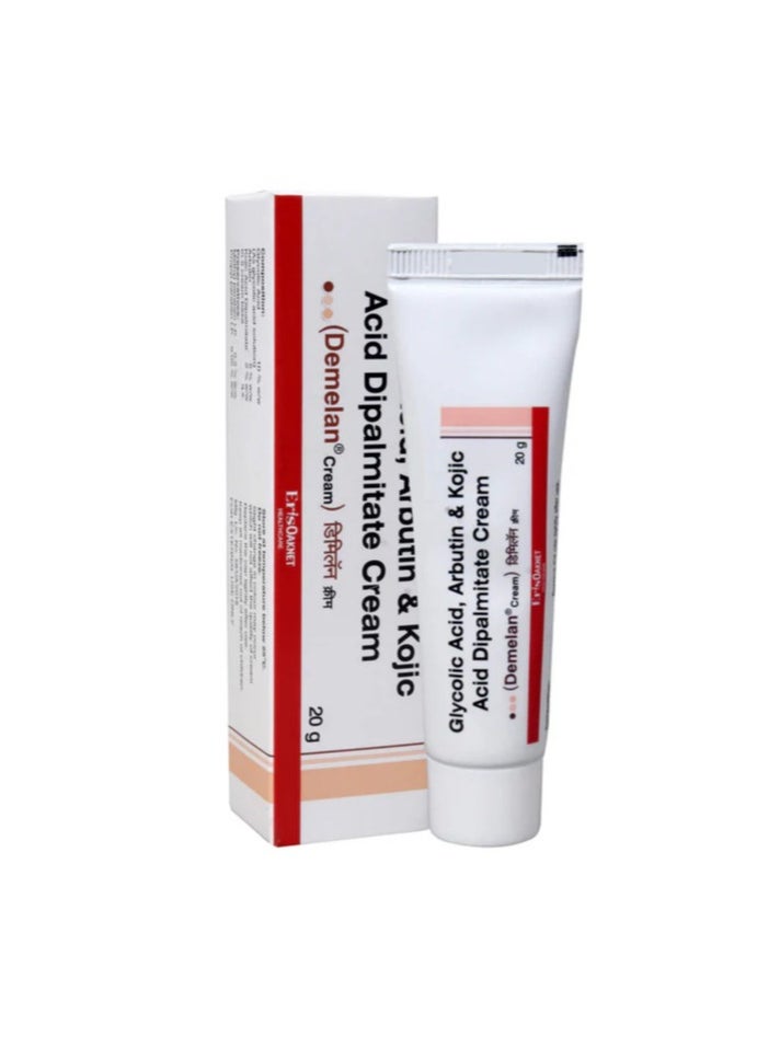 Demelan Glenmark Demelan Cream with Glycolic Acid Arbutin, Kojic Acid for Hyper Pigmentation, Skin Care 20g  - Image 2