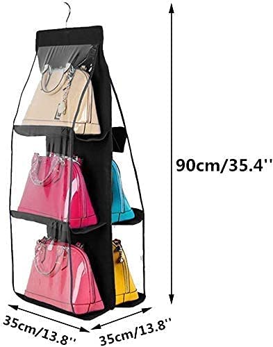Ad Fresh 4 Pocket Large Clear Purse Handbag Hanging Storage Organizer Hanging Purse Organizer Hanging Bag - Image 3