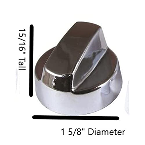 4yourhome 4 Pack Plastic Chrome Color Generic Oven Knob 1 5/8 Inch Diameter With Adapters 3/16 to 5/16 Inch - Image 2