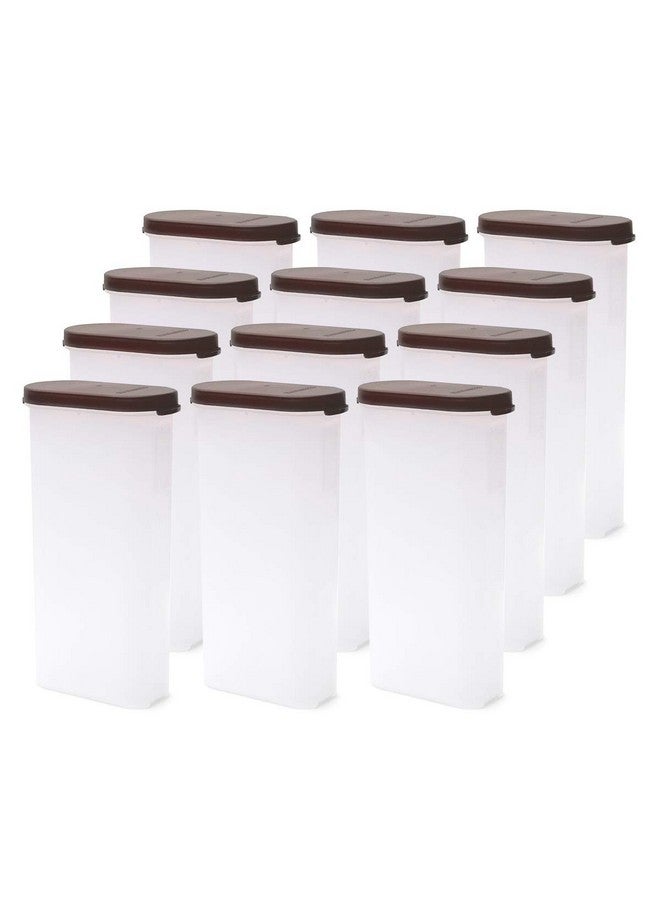 Mahaware Modular Mini Oval Plastic Kitchen Container Set, 425ml, Set of 12, Brown - Image 1