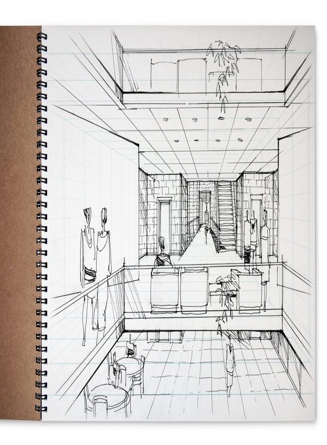 Koala Tools - 40-Sheet Sketch Pad for 1-Point Perspective Drawing, Spiral Bound Gridded Graph Paper for Interior Room Design, Industrial, Architectural and 3D Design, 11 x 14 inches - Image 5