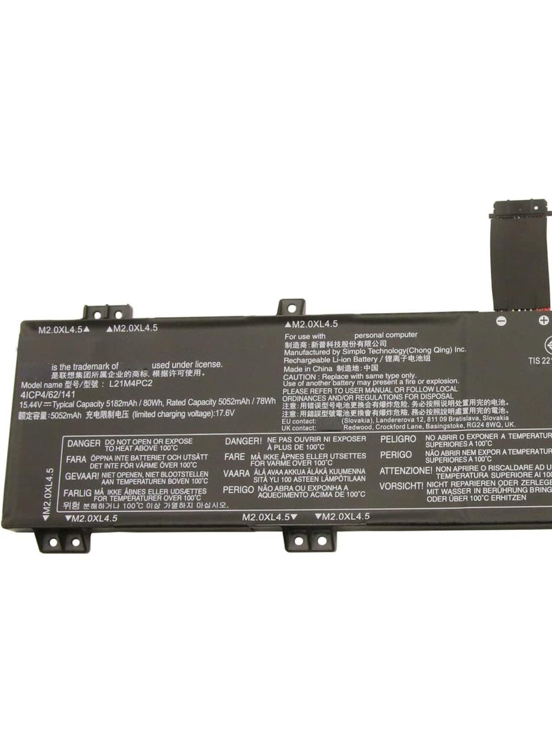 Terabyte بطارية بديلة L21M4PC2 بسعة 80Wh متوافقة مع سلسلة Lenovo Legion 5-15IAH7H 5-15IAH7 5-15ARH7H 5 Pro-16IAH7H Pro-16IAH7 Pro-16ARH7 L21B4PC0 L21M4PC3 L21C4PC1 L21D4PC1 L21C4PC0 L21M4PC1 15.44V - Image 2