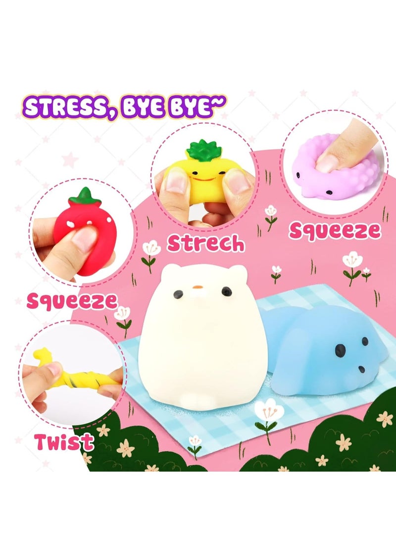 MAGIC VAULT Mochi Squishy Toys | Squeeze Toys Glow In The Dark | 36PCS Animal Mini Kawaii | Novelty Stretchy Stress Relief Toys | Goodie Bag Filler Party Birthday, for Classroom Prizes, Goodie Bag Stuffers  - Image 4
