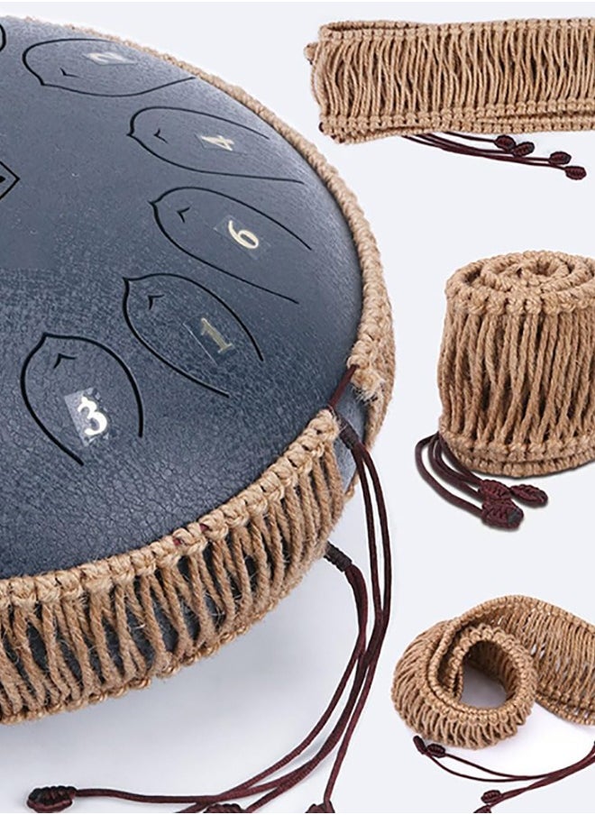 LENND Steel Tongue Drum - 12 Inches 13 Notes - Percussion Instruments - Hand Pan Drum with Music Book, Drum Mallets and Carry Bag, C Major  - Image 4
