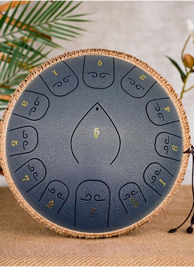 LENND Steel Tongue Drum - 12 Inches 13 Notes - Percussion Instruments - Hand Pan Drum with Music Book, Drum Mallets and Carry Bag, C Major  - Image 2