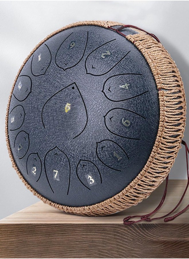 LENND Steel Tongue Drum - 12 Inches 13 Notes - Percussion Instruments - Hand Pan Drum with Music Book, Drum Mallets and Carry Bag, C Major  - Image 5