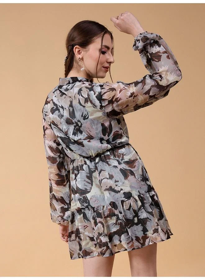 Freehand  Women Fit and Flared Party Wear Floral Print Dress for Women | Best Price UAE