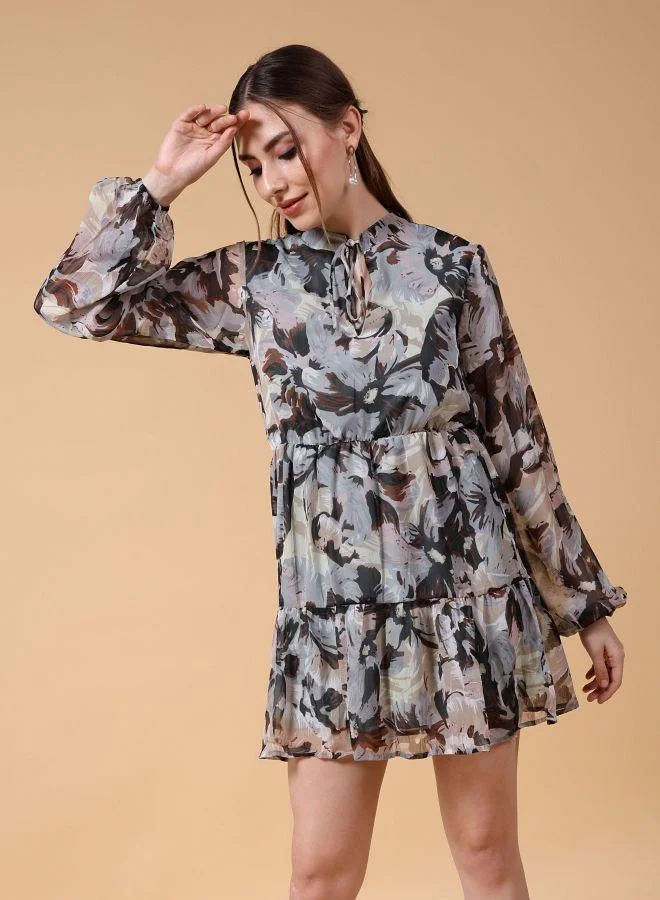 Freehand  Women Fit and Flared Party Wear Floral Print Dress for Women | Best Price UAE