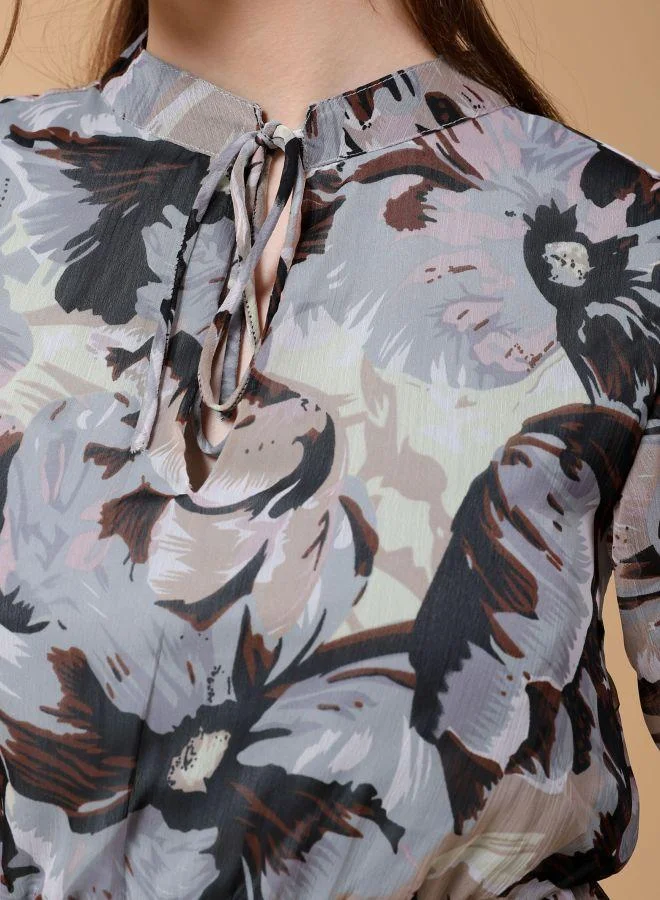 Freehand  Women Fit and Flared Party Wear Floral Print Dress for Women | Best Price UAE