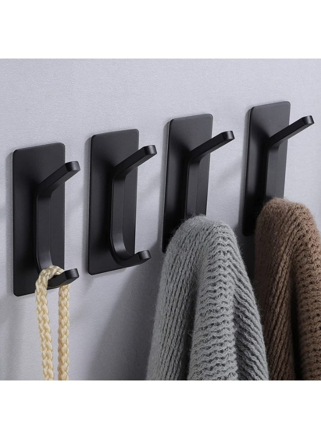 4 Pack Self Adhesive wall Hooks, Heavy Duty Stainless Steel Hooks, Easy to Install Bathroom Kitchen Organizer Hooks for hanging Towel, Clothes, utensils,No Drilling Needed - Image 1
