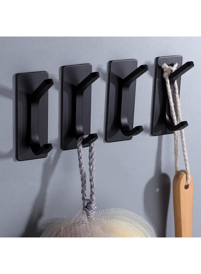 4 Pack Self Adhesive wall Hooks, Heavy Duty Stainless Steel Hooks, Easy to Install Bathroom Kitchen Organizer Hooks for hanging Towel, Clothes, utensils,No Drilling Needed - Image 3