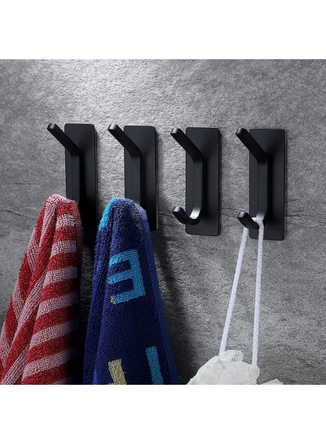 4 Pack Self Adhesive wall Hooks, Heavy Duty Stainless Steel Hooks, Easy to Install Bathroom Kitchen Organizer Hooks for hanging Towel, Clothes, utensils,No Drilling Needed - Image 5