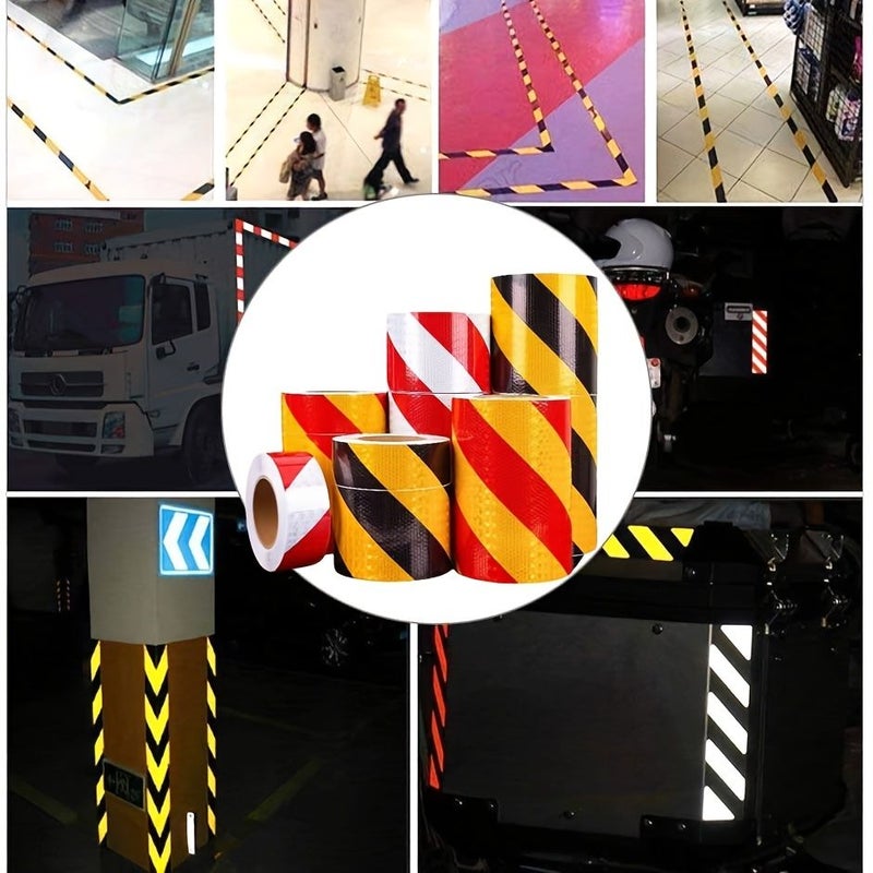 Diamond Grade Reflective Tape Black Yellow 118 Inch High Intensity Garage Protection - Image 1