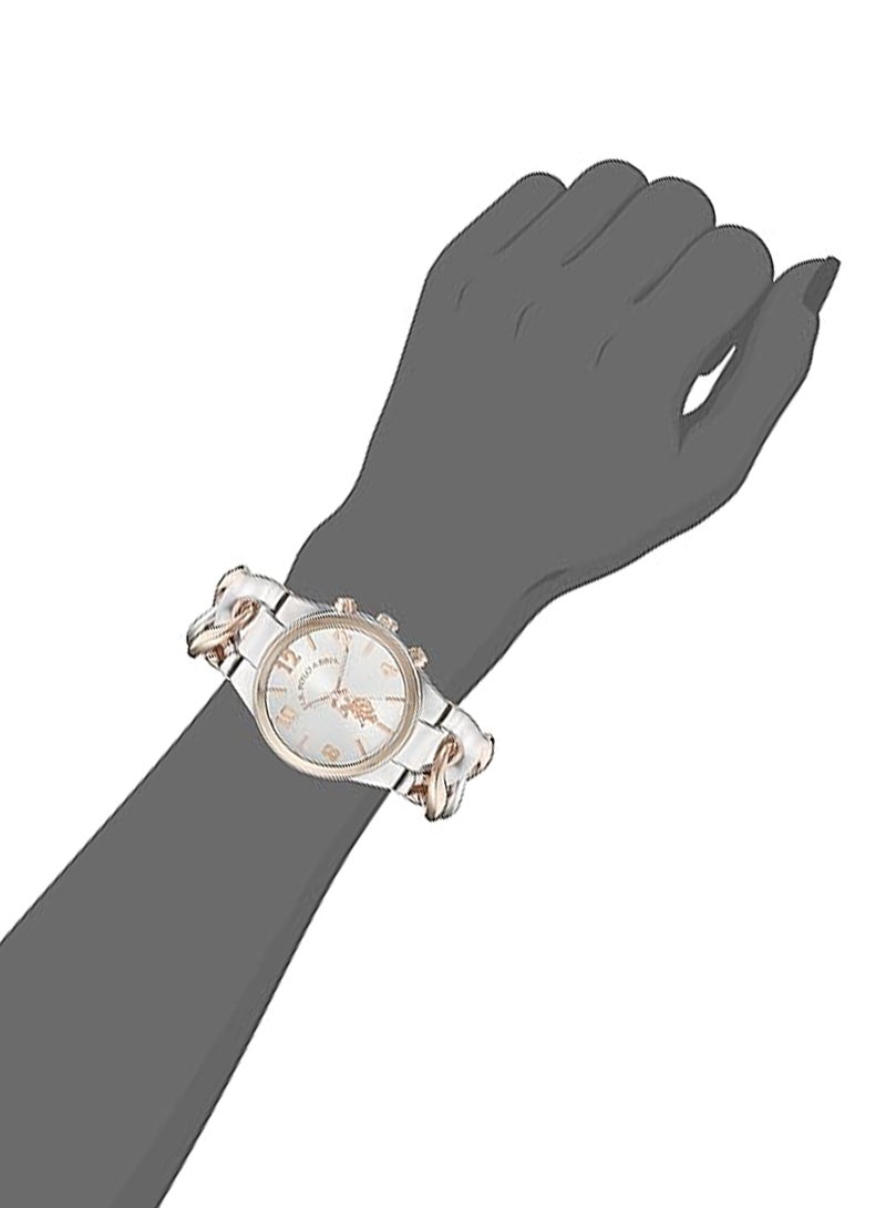 U.S. POLO ASSN. Women's Quartz Watch, Analog Display and Silver & Rose gold Plated Strap USC40176