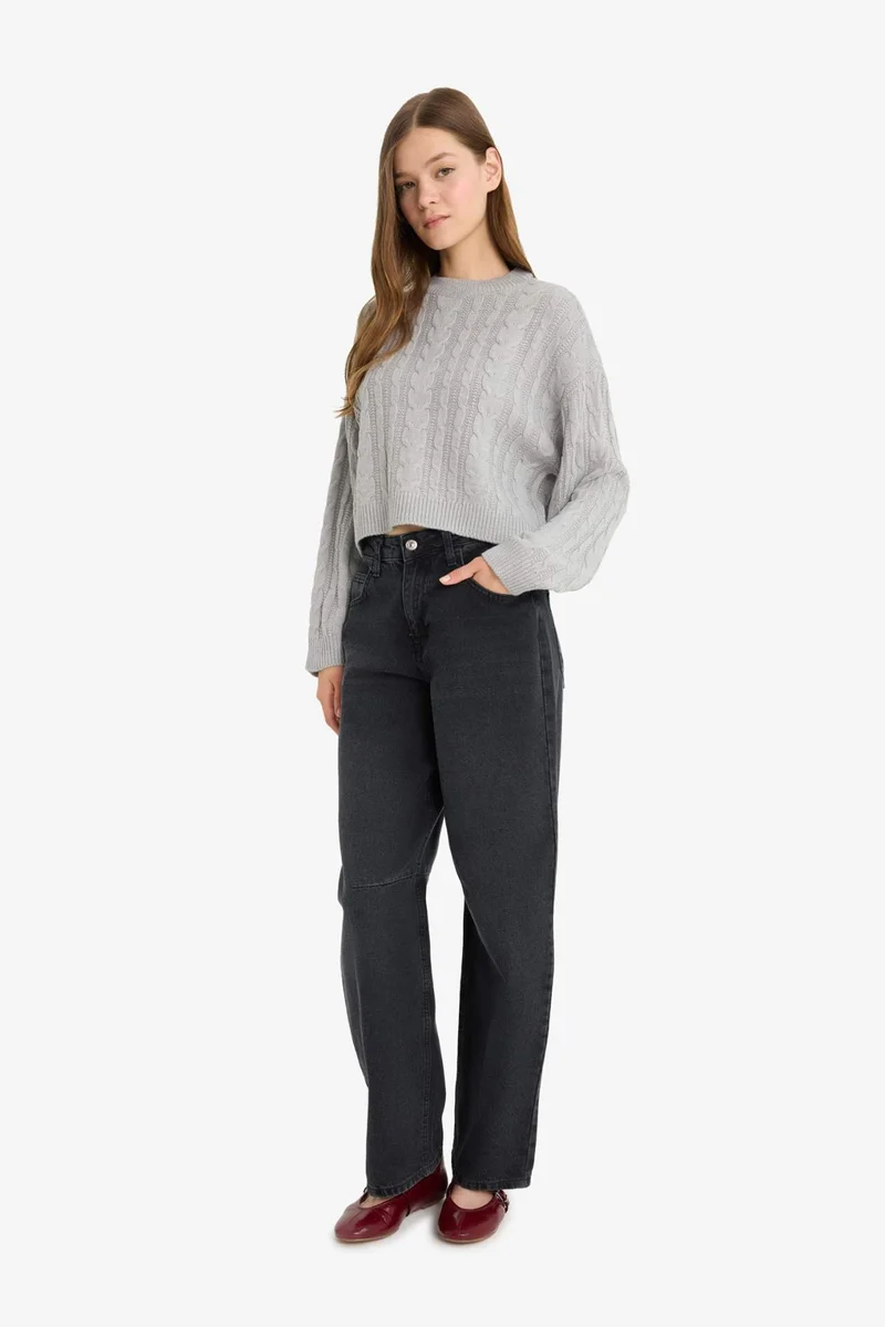 DeFacto Regular Fit Crew Neck Knitted Pullover