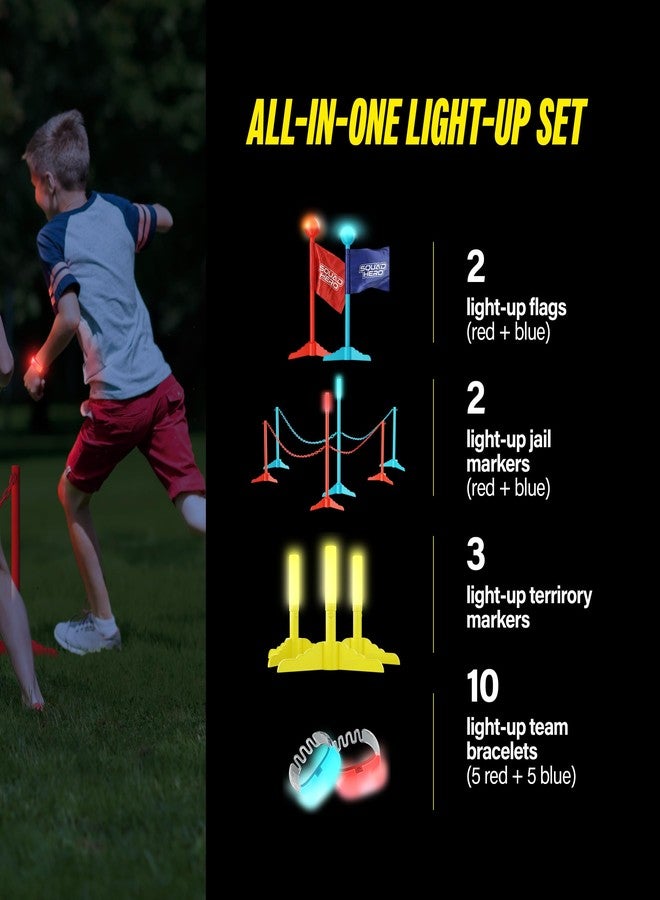 Squad Hero Capture the Flag Glow in the Dark Game Set - Yard Outdoor Games for Kids Ages 8, 10, 11, 12 Old - Fun Lawn Summer Family Game for Boys & Teen Boys,- Birthday Gifts - Camping and Backyard Adventures - Image 2