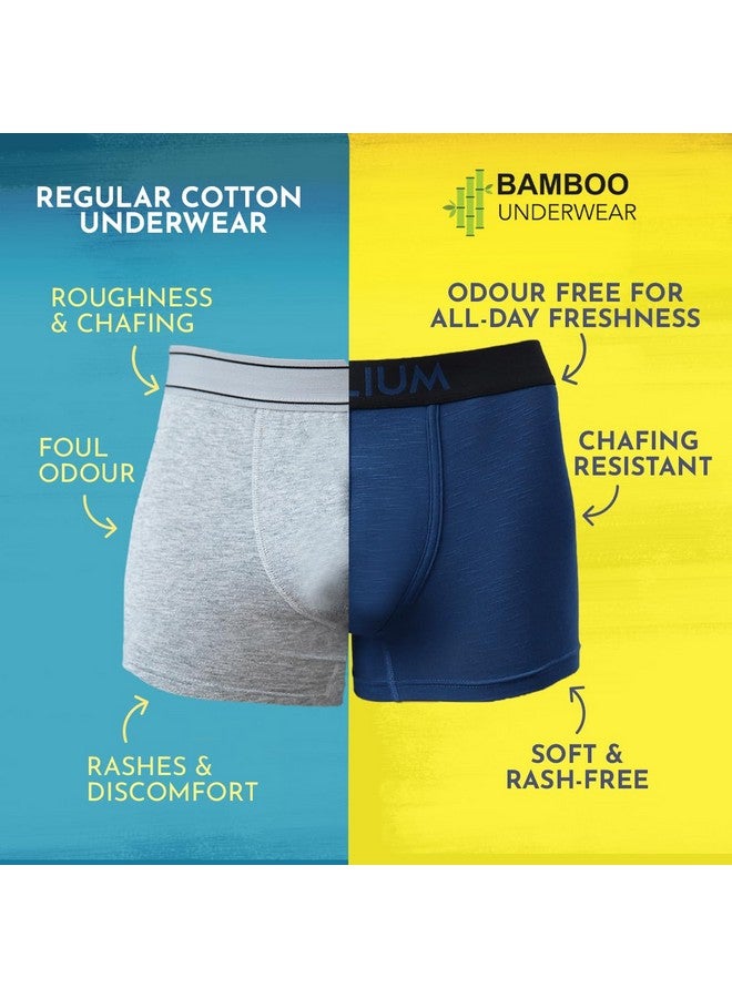 HEELIUM HEELIUM Bamboo Underwear For Men (Trunk)|3X Softer Than Cotton & Odour Free|Stretchy Fabric & Durable Waistband, Multicolor, Medium  - Image 3