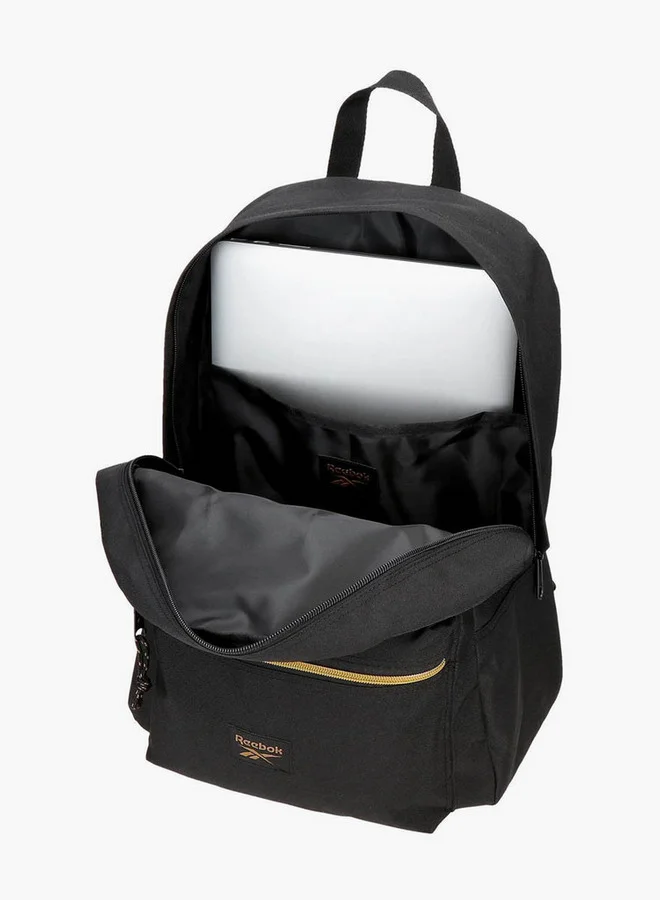 Reebok Logo Print School Backpack with Adjustable Straps and Zip Closure - 38x19x43 cm