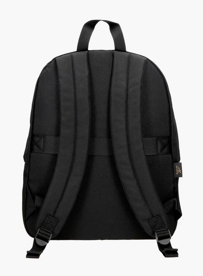Reebok Logo Print School Backpack with Adjustable Straps and Zip Closure - 38x19x43 cm