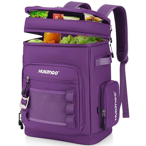 Hulongo Large Waterproof Insulated Cooler Backpack for Men Women Leak Proof Cooler Backpack for Camping Beach Fishing Picnic Travel Outdoor 30L 48Cans Purple - Image 1