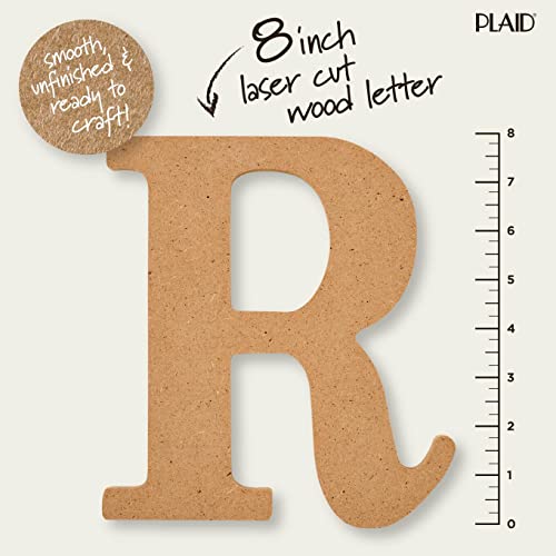 Plaid Wood Unfinished Letter, 8" Wooden Surface Perfect for DIY Arts and Crafts Projects, 63597, 8 inch - Image 2