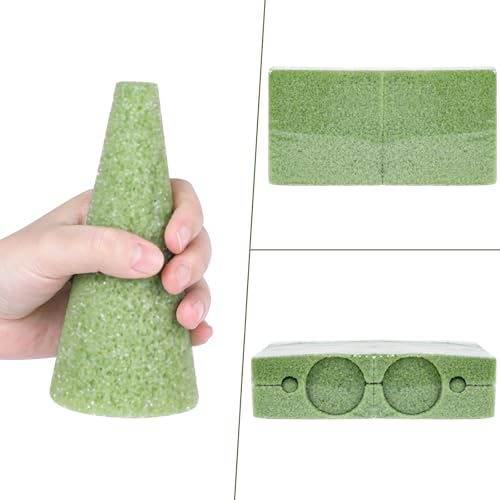 STEFORD 4Pcs Floral Foam Tree Cones, Foam Blocks Green Foam for Flower Arrangements Crafts Florist Wedding Birthday Garden Artificial Flower Holder Vase Plant Decorations 5.9 Inch x 2.75 Inch - Image 5
