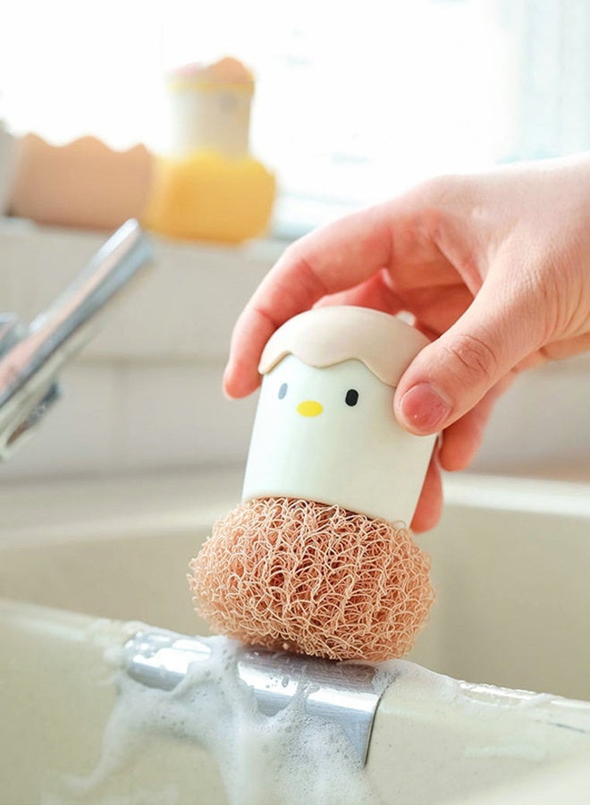 HOMESTAR 2 Pcs Dish Brush Scrubber Ergonomic Palm Scrubber with Handle for Kitchen Cleaning Pot Pans Easy to Clean Kitchen Utensils and Sink - Image 3