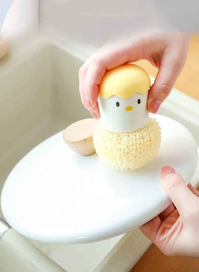 HOMESTAR 2 Pcs Dish Brush Scrubber Ergonomic Palm Scrubber with Handle for Kitchen Cleaning Pot Pans Easy to Clean Kitchen Utensils and Sink - Image 4