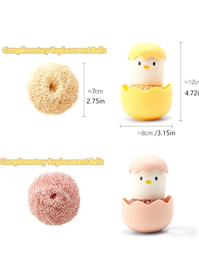 HOMESTAR 2 Pcs Dish Brush Scrubber Ergonomic Palm Scrubber with Handle for Kitchen Cleaning Pot Pans Easy to Clean Kitchen Utensils and Sink - Image 5