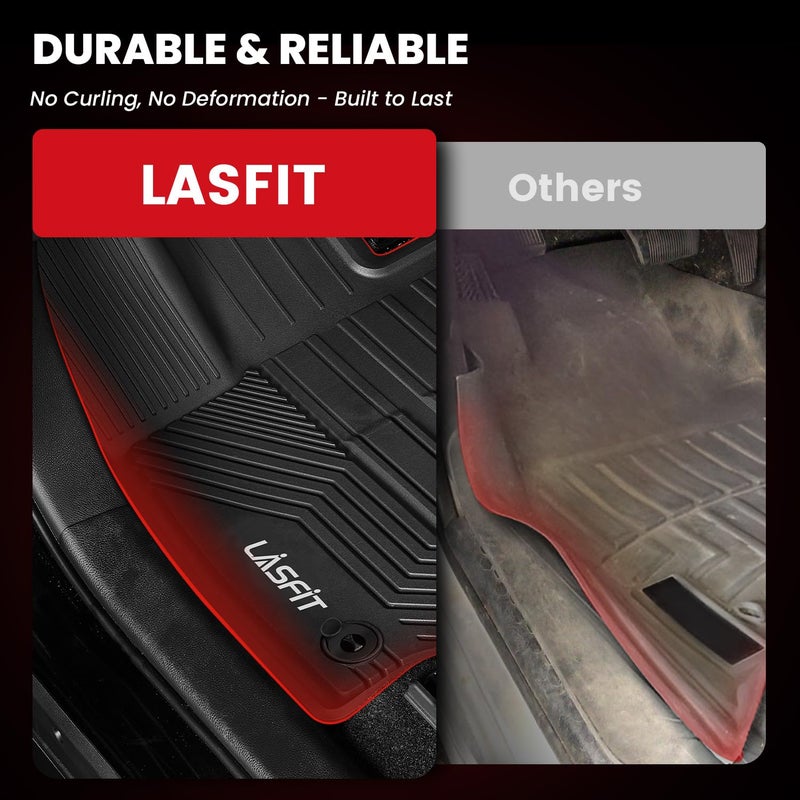 LASFIT حصائر أرضية LASFIT لتويوتا RAV4 2019-2024 2025 (لا تناسب الهجين) حصائر لجميع الأحوال الجوية لتويوتا RAV 4 XLE/LE/Limited/TRD/Adventure بطانة أرضية مخصصة من TPE للمقاعد الأمامية والخلفية 2 صف، أسود - Image 4