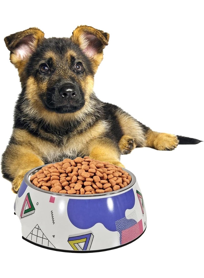 أن ان سي بيتس وعاء طعام للكلاب مع وعاء من الفولاذ المقاوم للصدأ، بنمط لطيف، وقاعدة غير قابلة للانزلاق، وعاء طعام للحيوانات الأليفة شديد التحمل للسلالات الصغيرة والمتوسطة، مادة متينة وغير سامة، سهل التنظيف 18 سم (أزرق) - Image 1