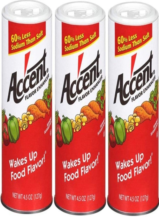 Accent Ac'cent Flavor Enhancer 00054 All Natural, Wakes Up Food Flavor Canister; Ideal for Meats, Poultry, Vegetables, Soups and Salads, Monosodium Glutamate Imparts an Umami Flavor, 4.5 Oz (Pack of 3) - Image 1