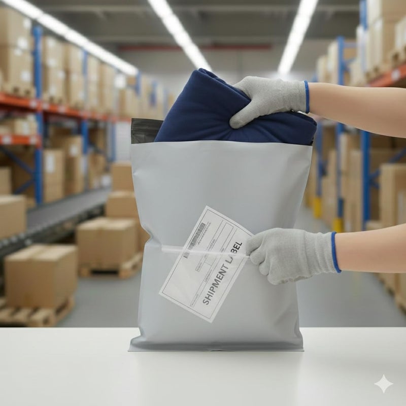 Premium Poly Mailer Shipping Bags with External Transparent Pocket – Waterproof, Tear-Resistant Self-Seal Courier Bags for E-Commerce & Online Sellers (100 PCS, 50 x 45 CM) - Image 2