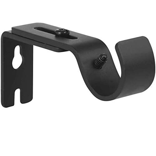 Anndason Heavy Duty Adjustable Curtain Rod Brackets and Holders - For 1 1/8 Inch & 1 1/4 Inch Rod, 2 PCS Black - Image 2